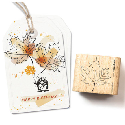 cats on appletrees スタンプ☆Maple Leaf 3 Outline☆
